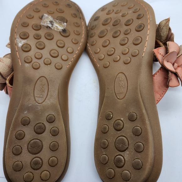 b.o.c  Born Womens Thong Sandals‎ 8M Orange Vegan Leather Flower Flip Flop Slide - Picture 7 of 8